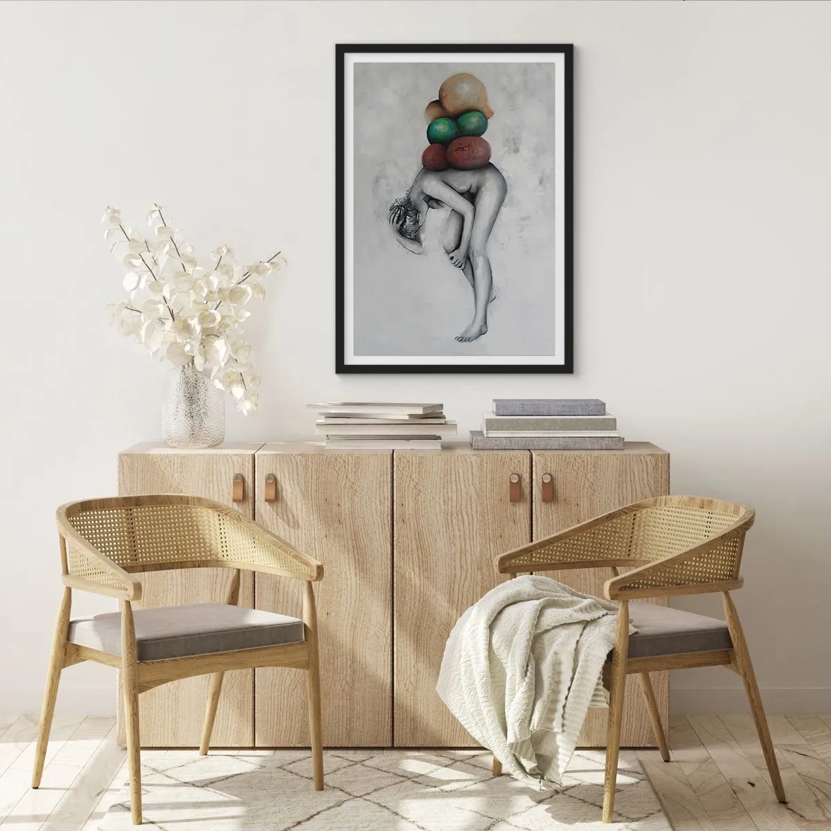 Poster in einem schwarzem Rahmen - Last des Lebens - 40x50 cm