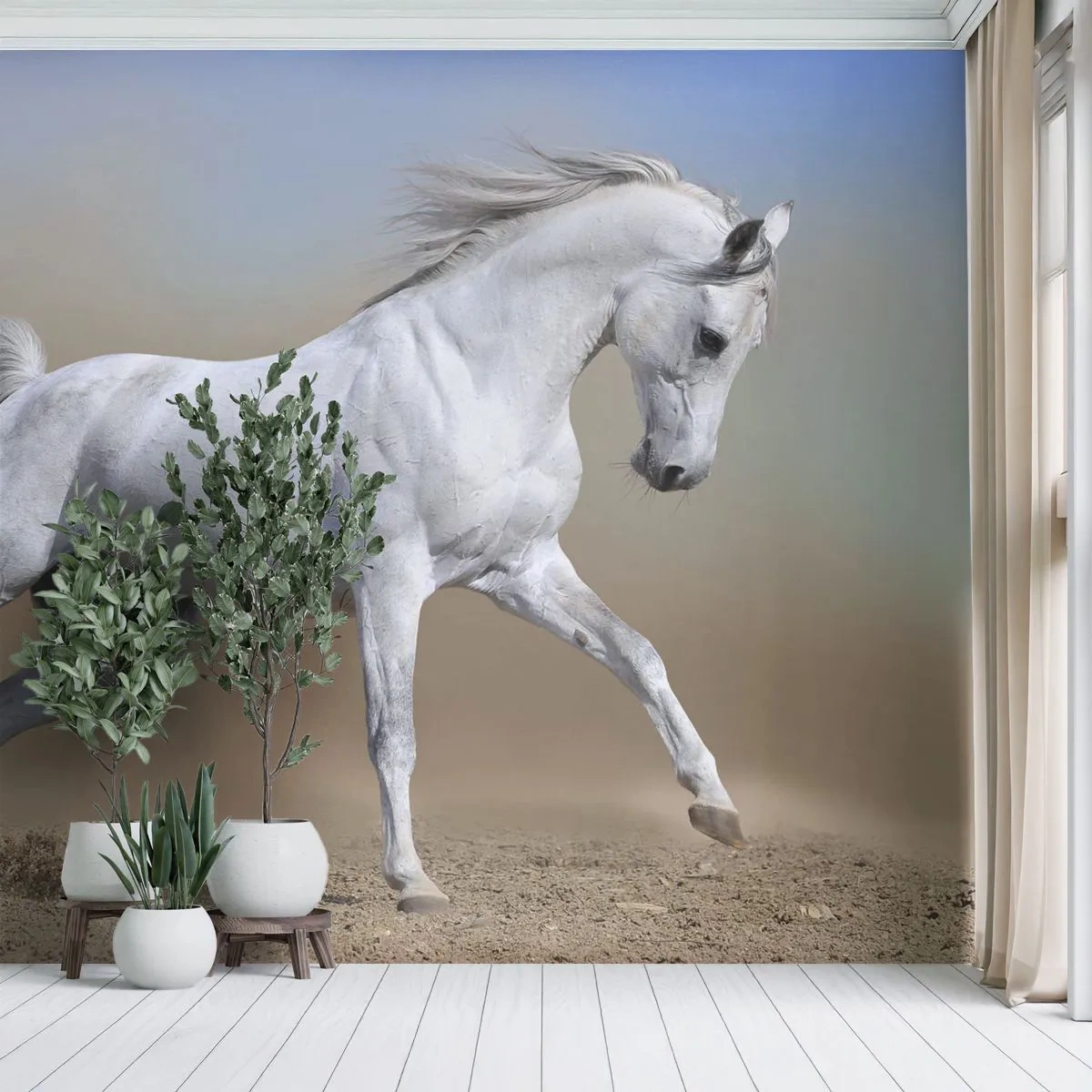 Maßgeschneiderte Fototapete Premium Sand - Die schönste arabische Sage - Pferd, Tiere, Galopp
