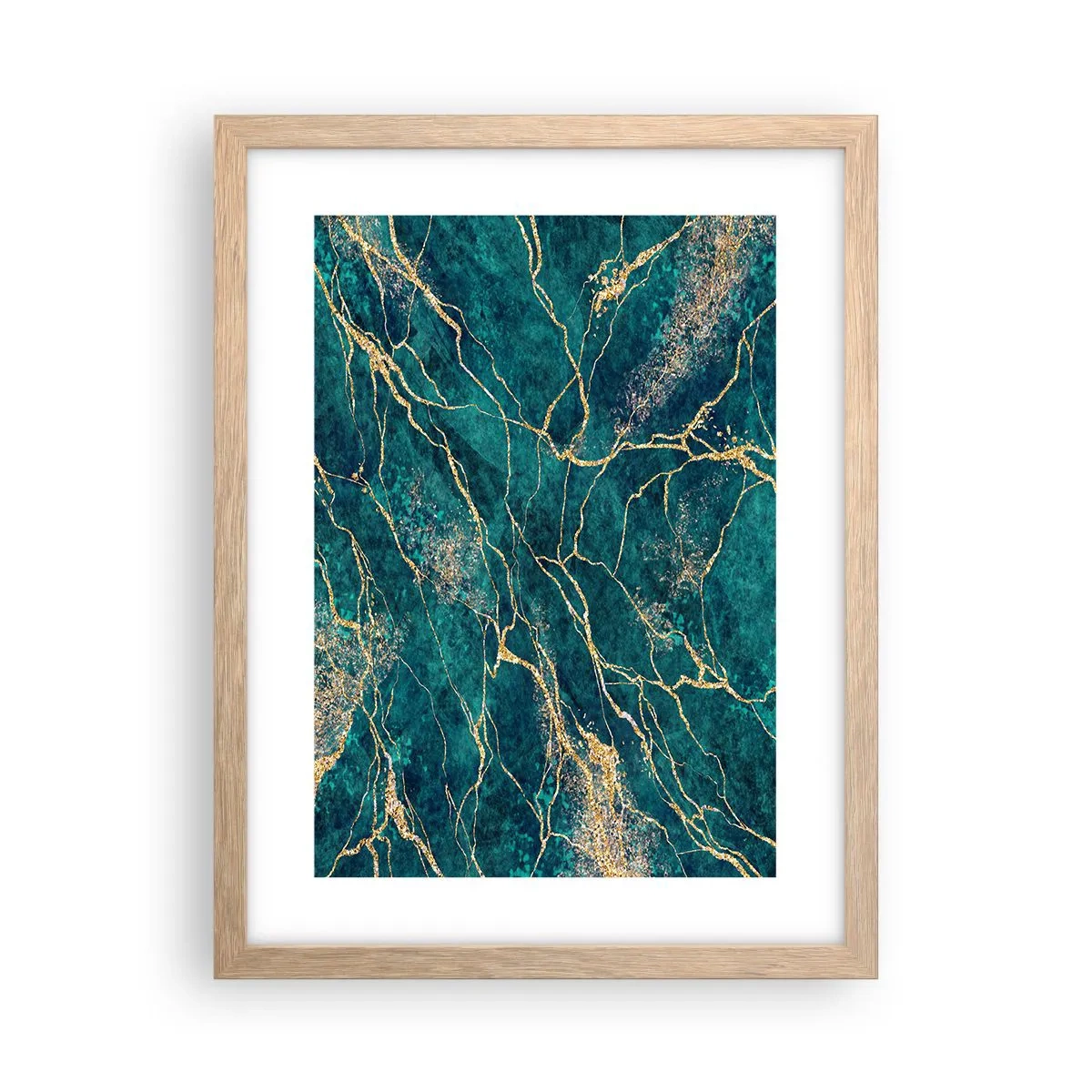 Poster in einem Rahmen aus heller Eiche - Goldmine - 30x40 cm