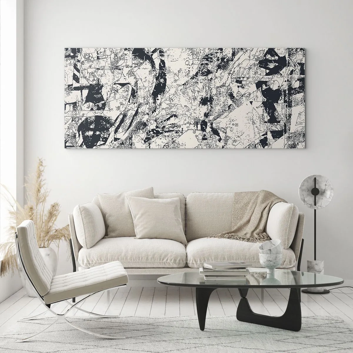 Glasbild - Bild auf glas - Durchdringung der Gegensätze - 90x30 cm