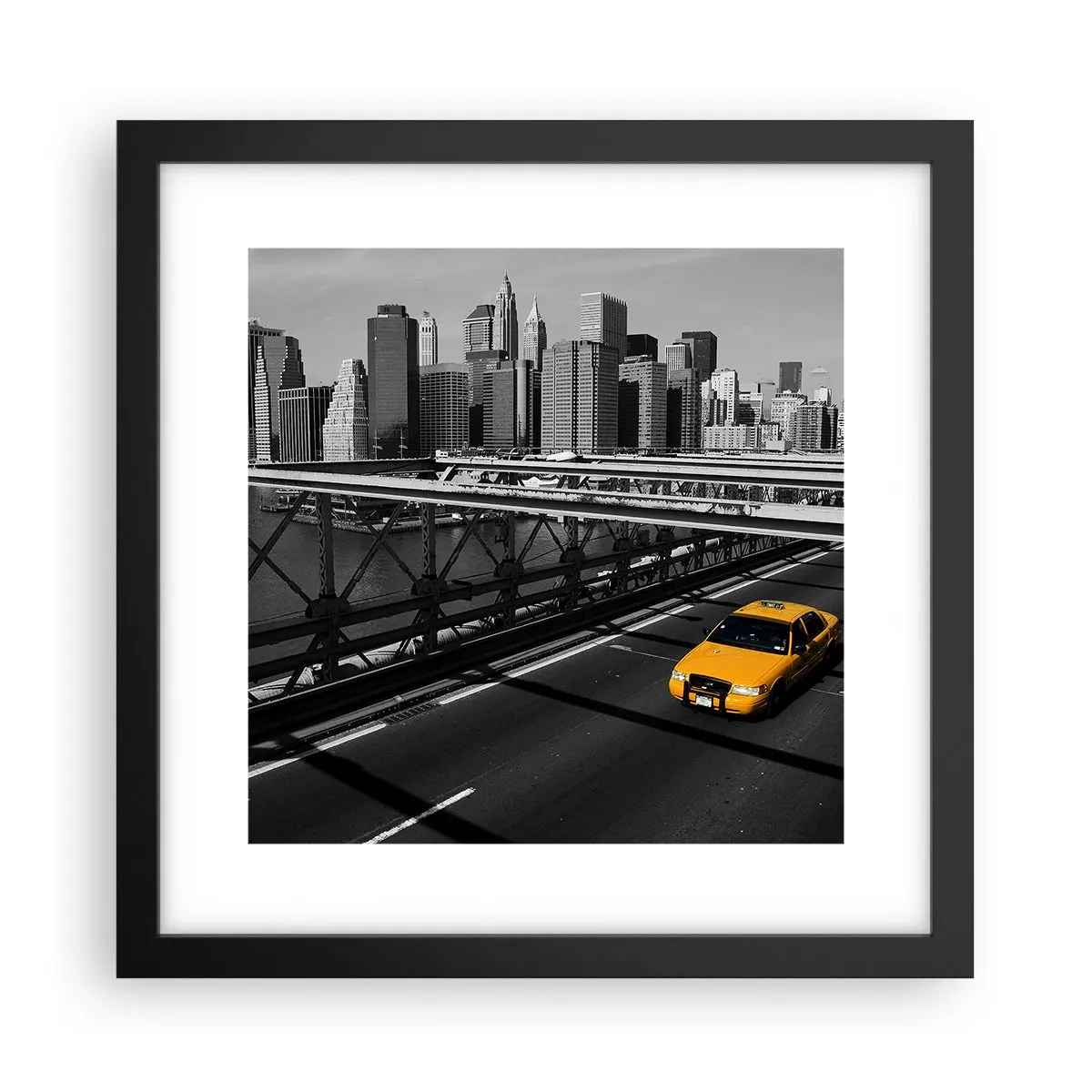 Poster in einem schwarzem Rahmen - Die Farbe einer Großstadt - 30x30 cm