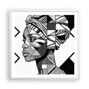 Poster in einem weißen Rahmen - Ethnisches Porträt - 60x60 cm