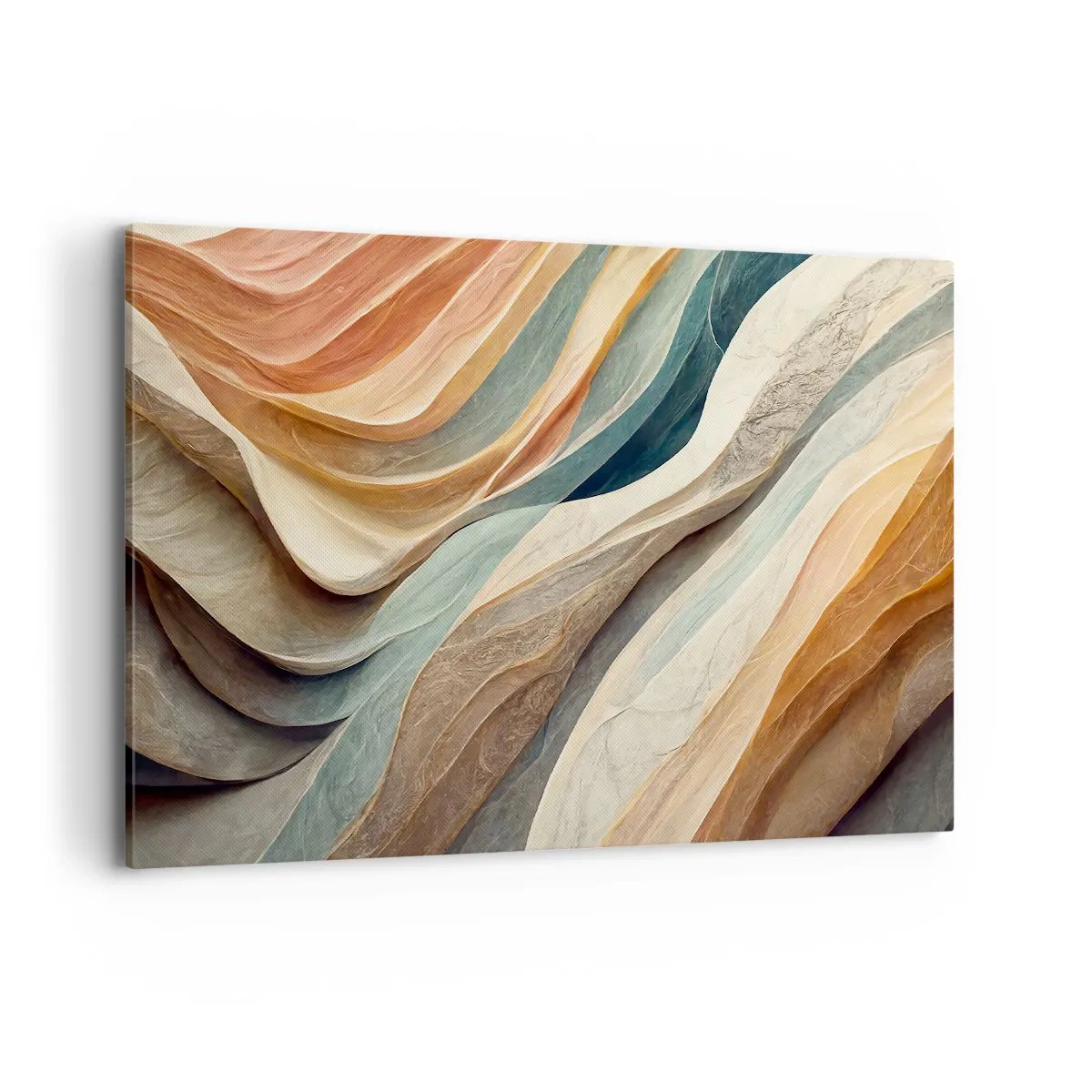 Bild auf Leinwand - Leinwandbild - Abstrakte Wellen in Pastelltönen - 100x70cm - Moment vor der Veränderung - Moderne Wanddekoration für Wohnzimmer und Schlafzimmer ARTTOR