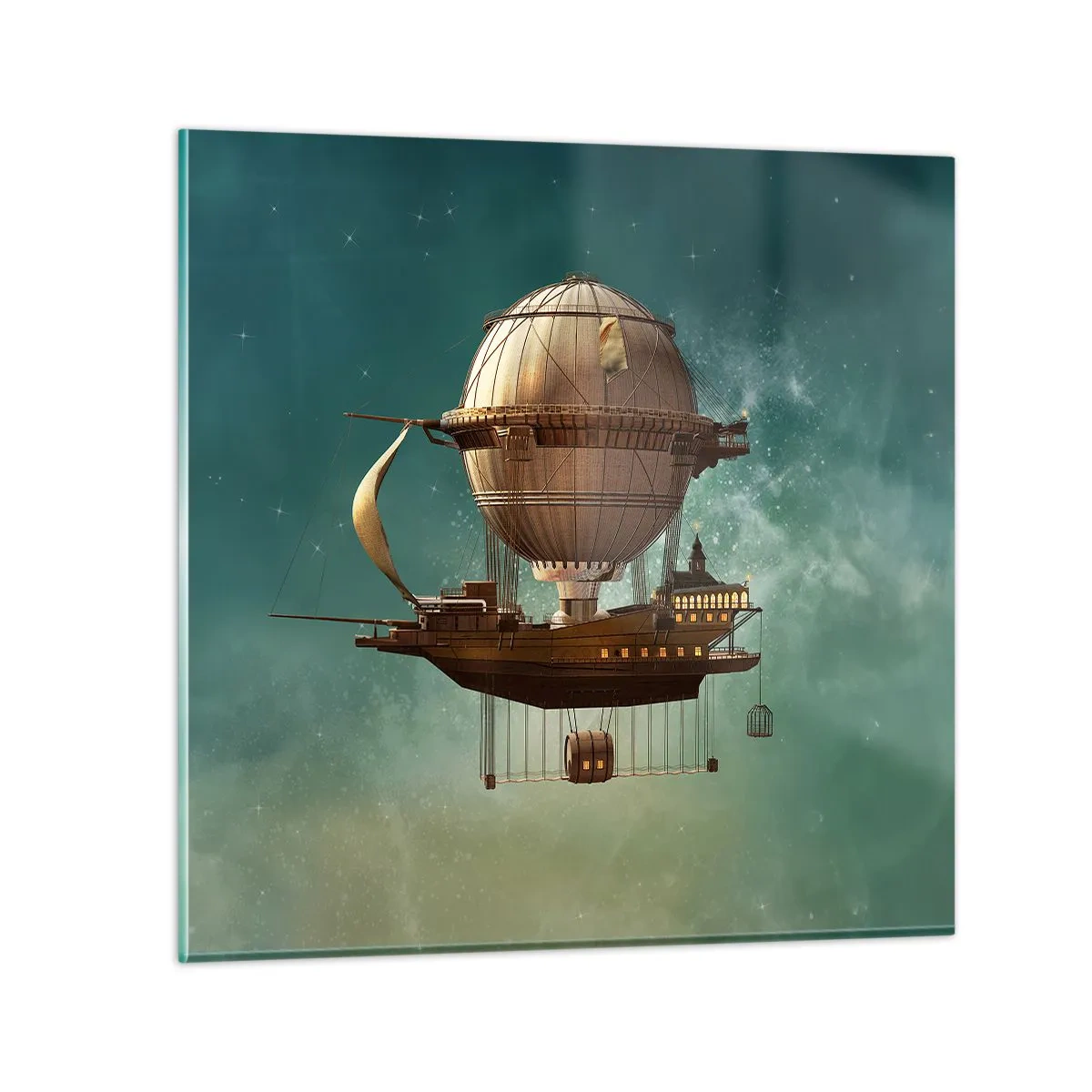 Glasbild - Bild auf glas - Jules Verne sagt Hallo - 70x70 cm