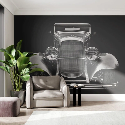 Fototapete Premium Canvas - Wahrer Gentleman - Retro, Auto, Klassisch - 400x280 cm
