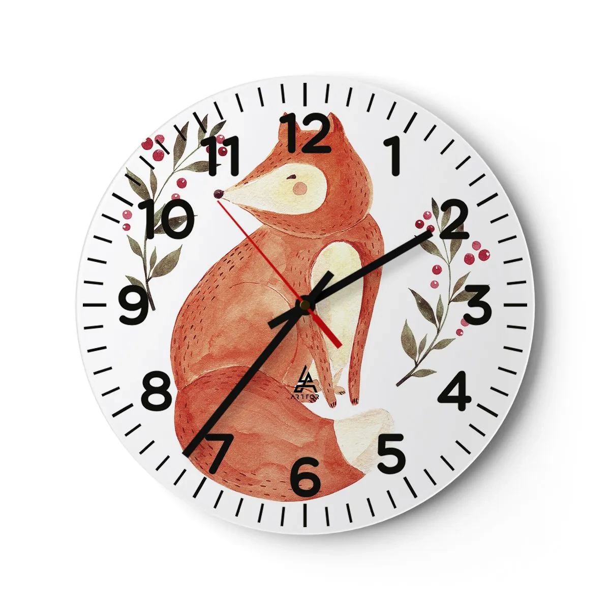 Wanduhr - Glasuhr - Kleine Rothaarige - 40x40 cm