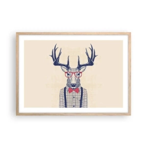 Poster in einem Rahmen aus heller Eiche - Eine lustige Extravaganz - 70x50 cm