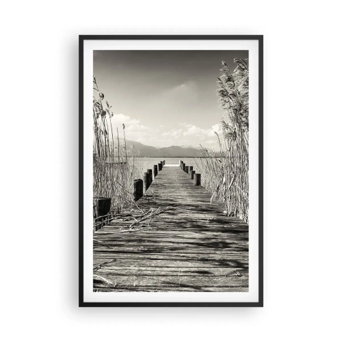 Poster in einem schwarzem Rahmen - In der Stille des Grases - 61x91 cm