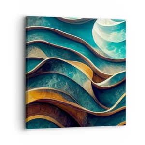 Bild auf Leinwand - Leinwandbild - Blaue Mäander - 30x30 cm