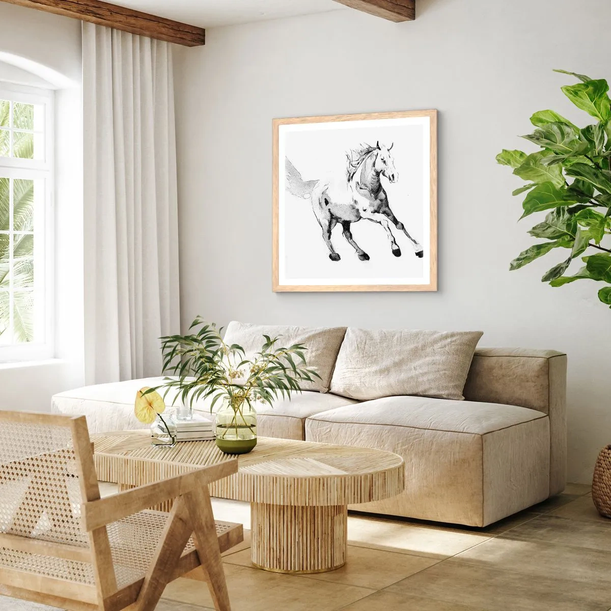 Poster in einem Rahmen aus heller Eiche - Ungezähmte Seele - 40x40 cm