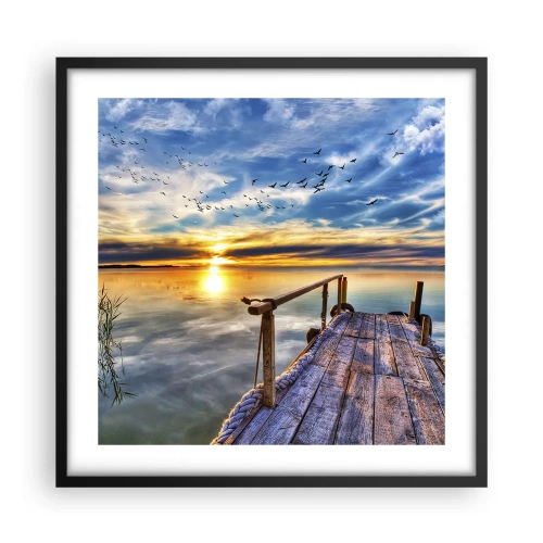 Poster in einem schwarzem Rahmen - Der Wind geht zur Ruhe - 50x50 cm