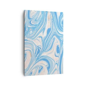 Bild auf Leinwand - Leinwandbild - Abstrakte Wirbel im blauen und weißen Marmorstil - 80x120cm - Sumpf in Türkis - Moderne Wanddekoration für Wohnzimmer und Schlafzimmer ARTTOR