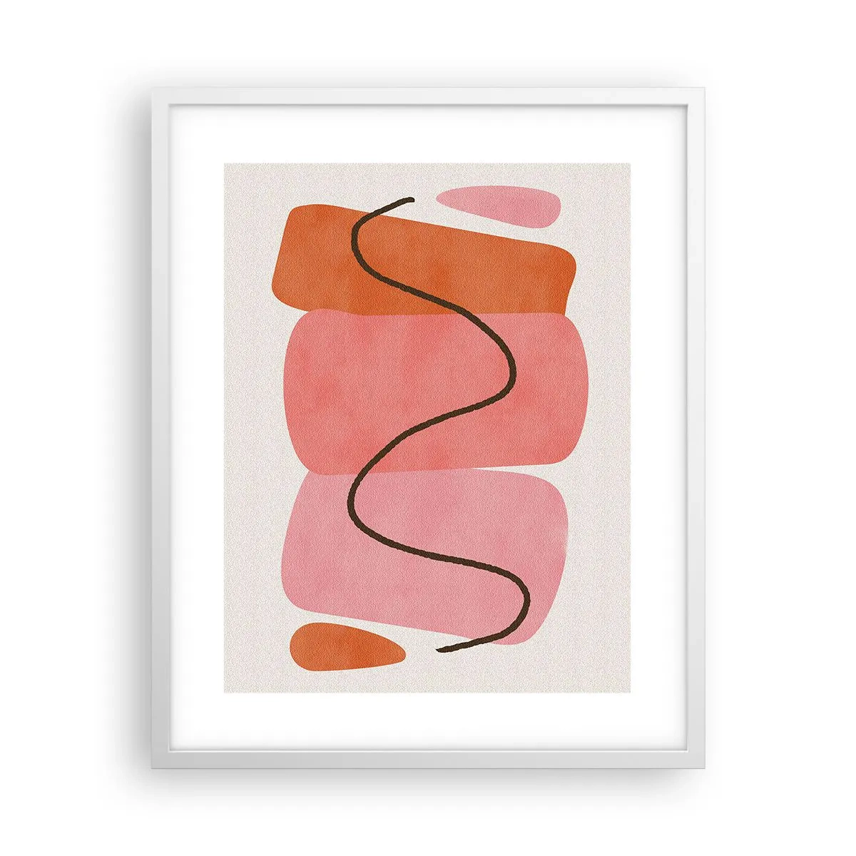 Poster in einem weißen Rahmen - Sanfte Bewegung der Formen - 40x50 cm