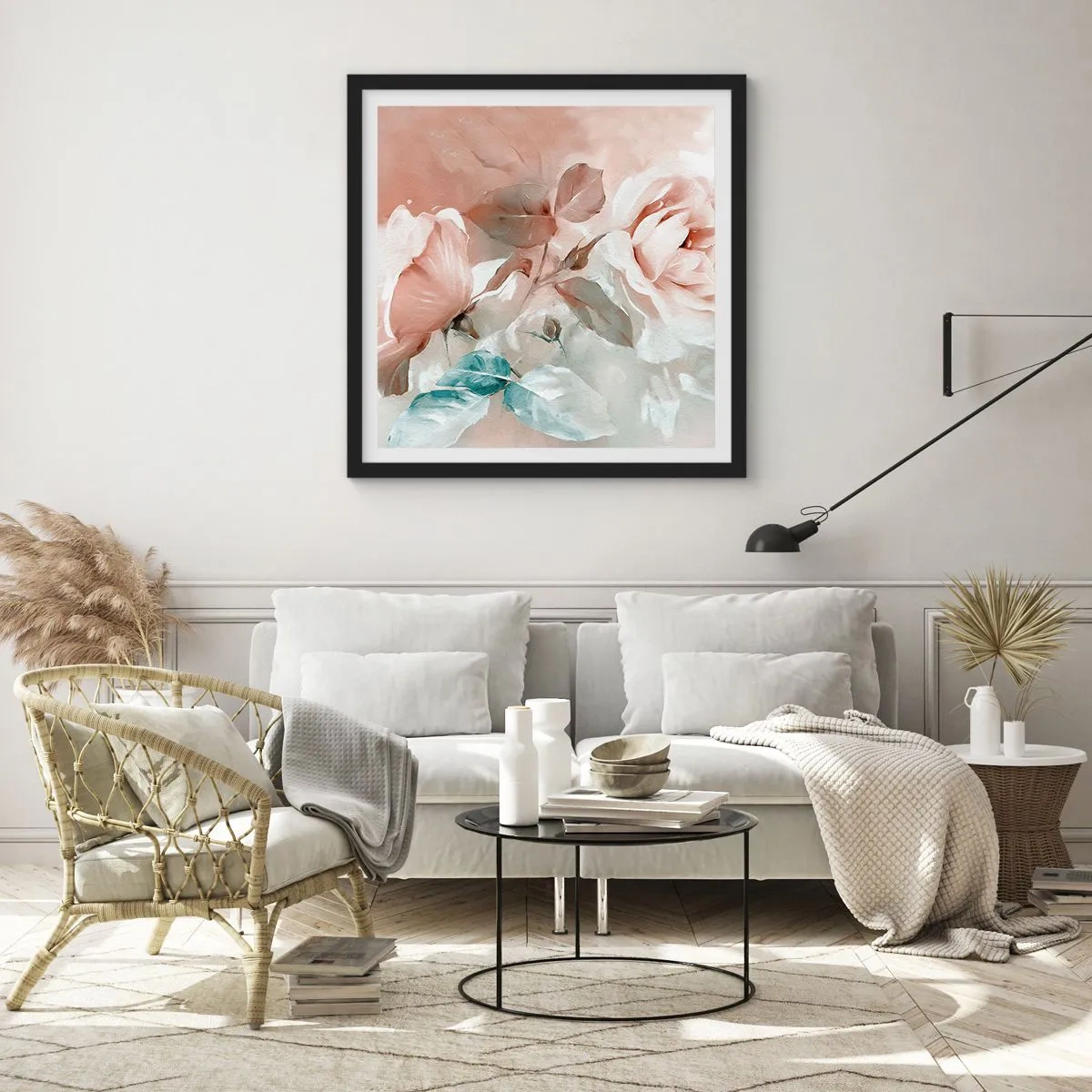 Poster in einem schwarzem Rahmen - Geist der Romantik - 30x30 cm