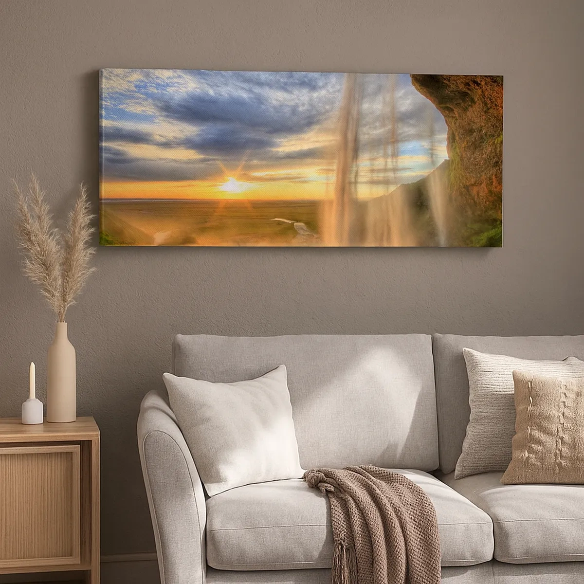 Bild auf Leinwand - Leinwandbild - Die Welt hinter einem Schleier aus Tropfen - 30x30 cm