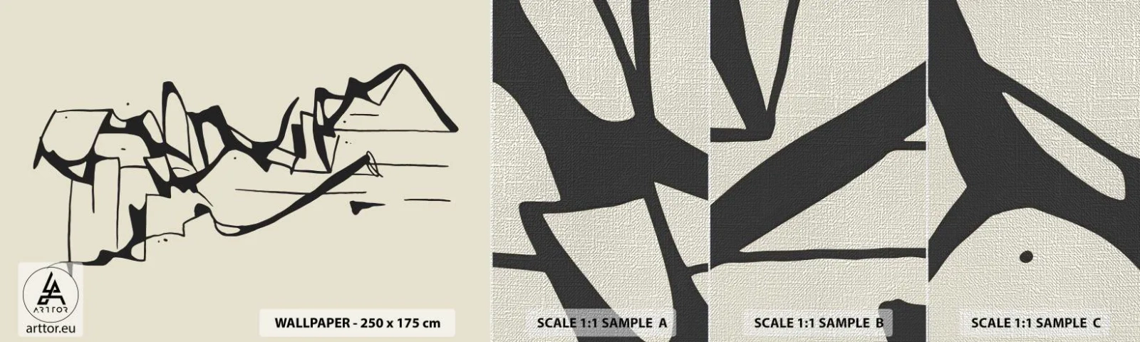 Fototapeten Muster Premium Canvas - Vielleicht eine Landschaft - Minimalismus, Stück, Linie - 100x30 cm