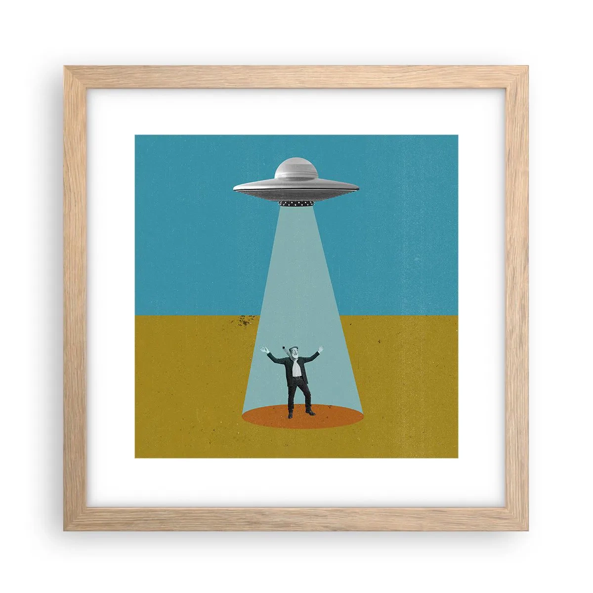 Poster in einem Rahmen aus heller Eiche - Nahe Begegnung - 30x30 cm