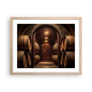 Poster in einem Rahmen aus heller Eiche - Stimmungsvoller Keller - 50x40 cm