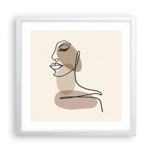 Poster in einem weißen Rahmen - Eine gewisse Linie der Schönheit - 40x40 cm