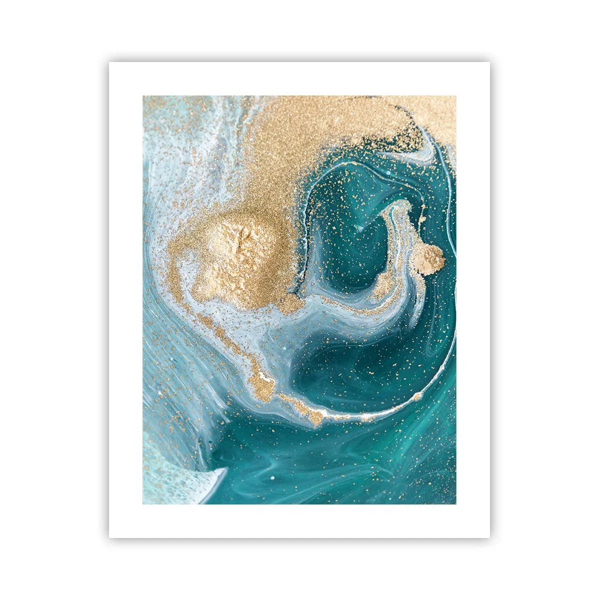 Poster - Ein Strudel aus Gold und Türkis - 40x50 cm