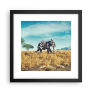 Poster in einem schwarzem Rahmen - Grau ist nicht mehr in Mode - 30x30 cm