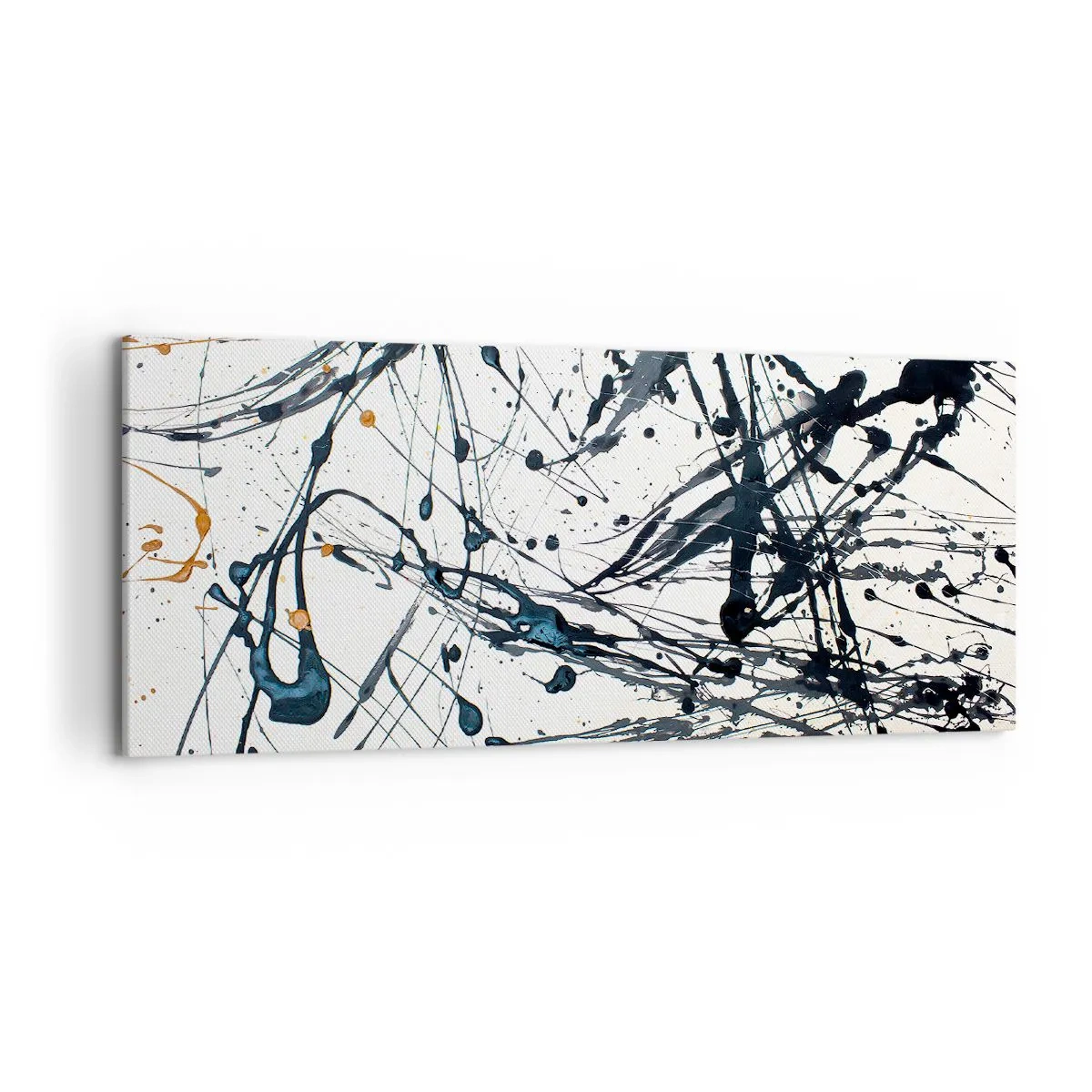 Bild auf Leinwand - Leinwandbild - Abstraktes Malmuster mit dynamischen Linien und Punkten - 120x50cm - Sinn machen oder keinen Sinn machen? - Moderne Wanddekoration für Wohnzimmer und Schlafzimmer ARTTOR