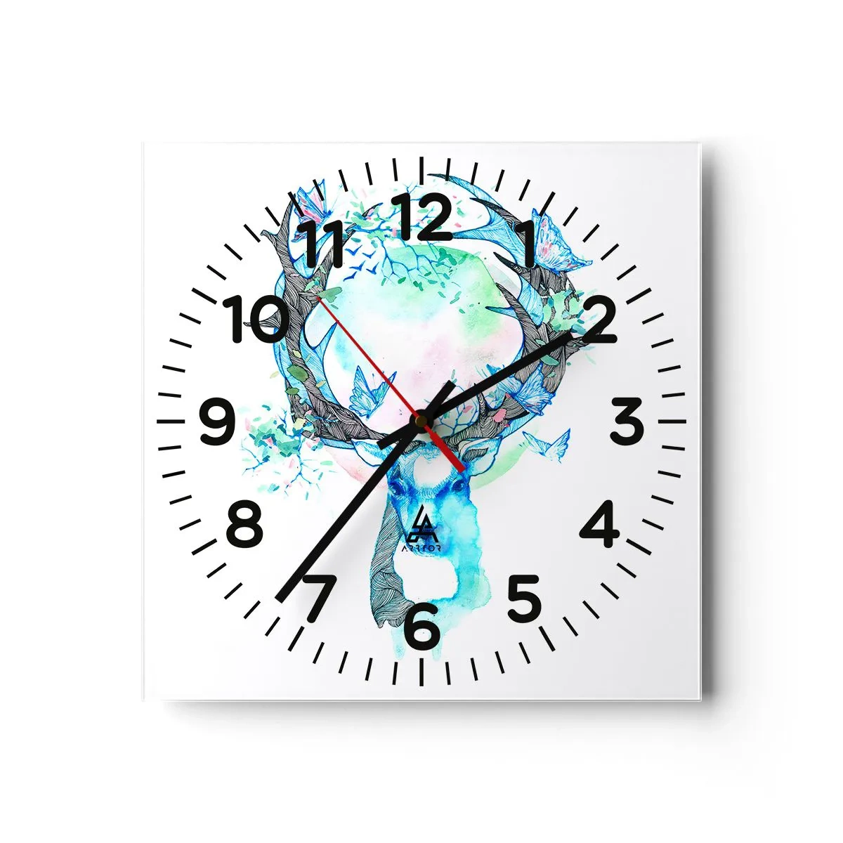 Wanduhr - Glasuhr - Die Kraft und Feinheit der Natur - 30x30 cm