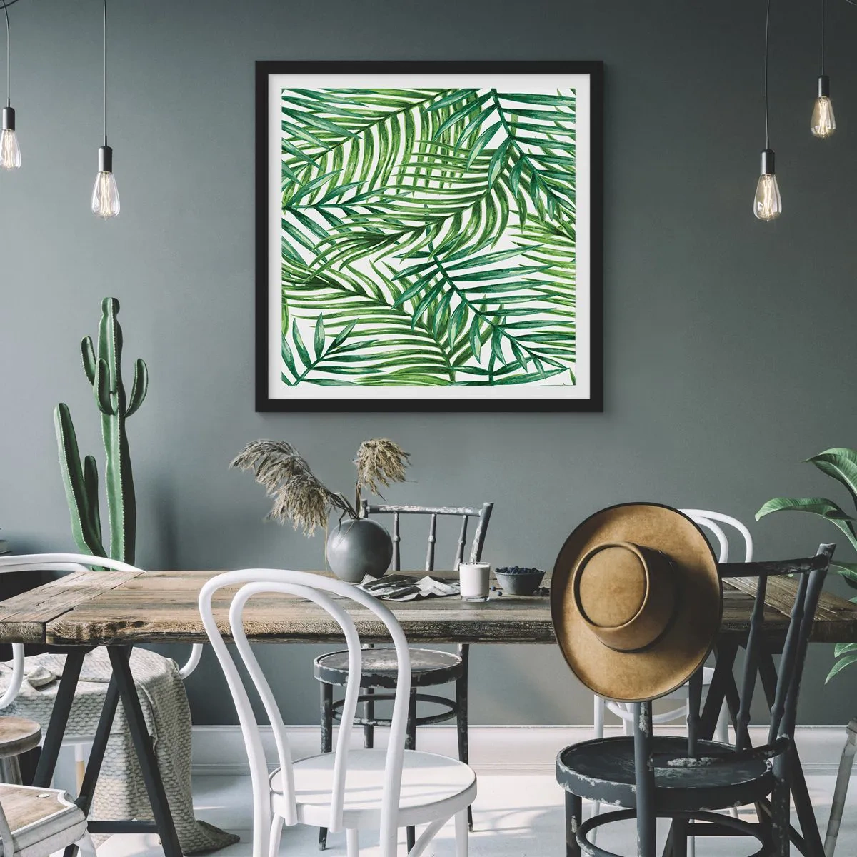 Poster in einem schwarzem Rahmen - Unter dem grünen Baldachin - 50x50 cm