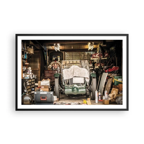 Poster in einem schwarzem Rahmen - Zurück in die Vergangenheit - 91x61 cm