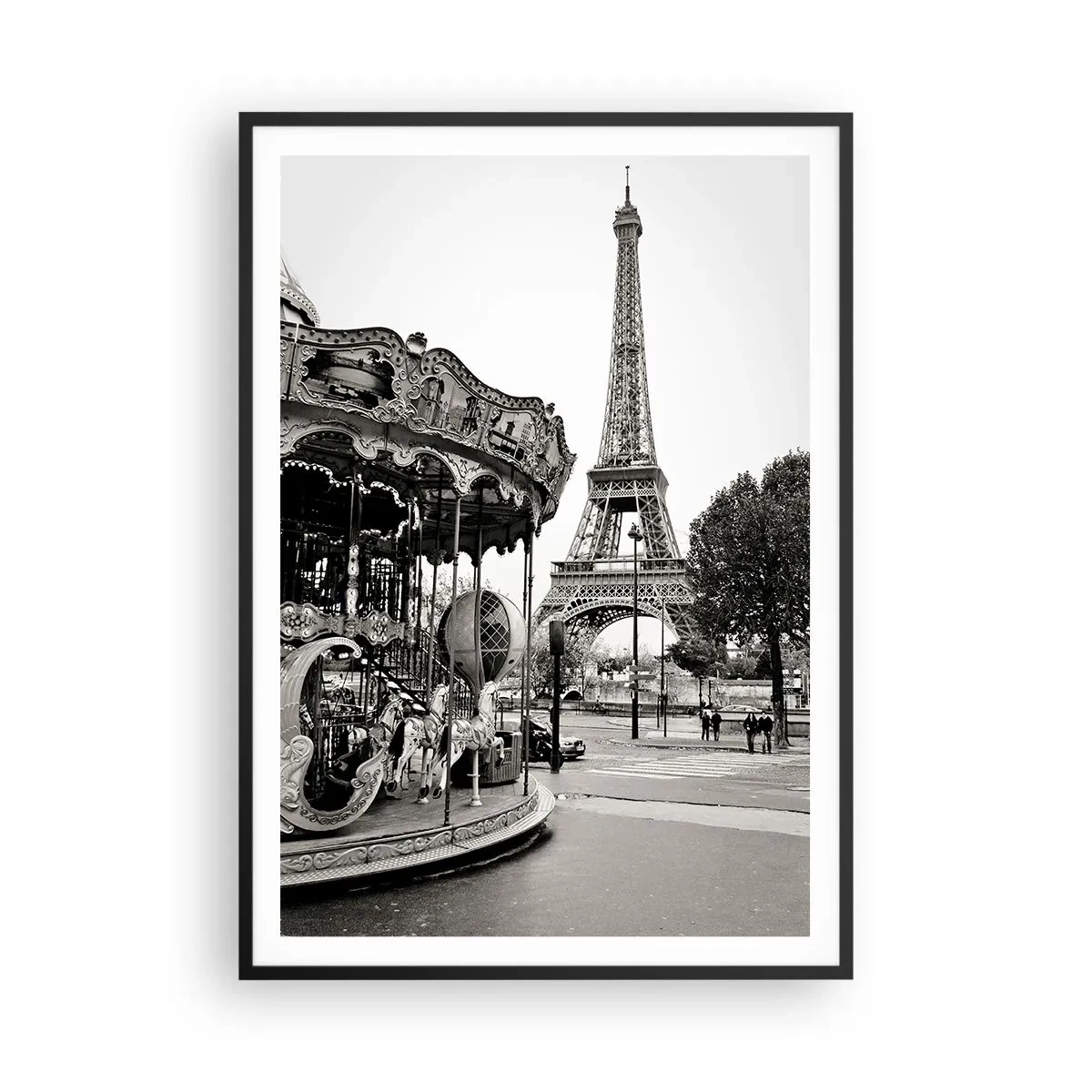 Poster in einem schwarzem Rahmen - So lustig ist es nur in Paris - 70x100 cm