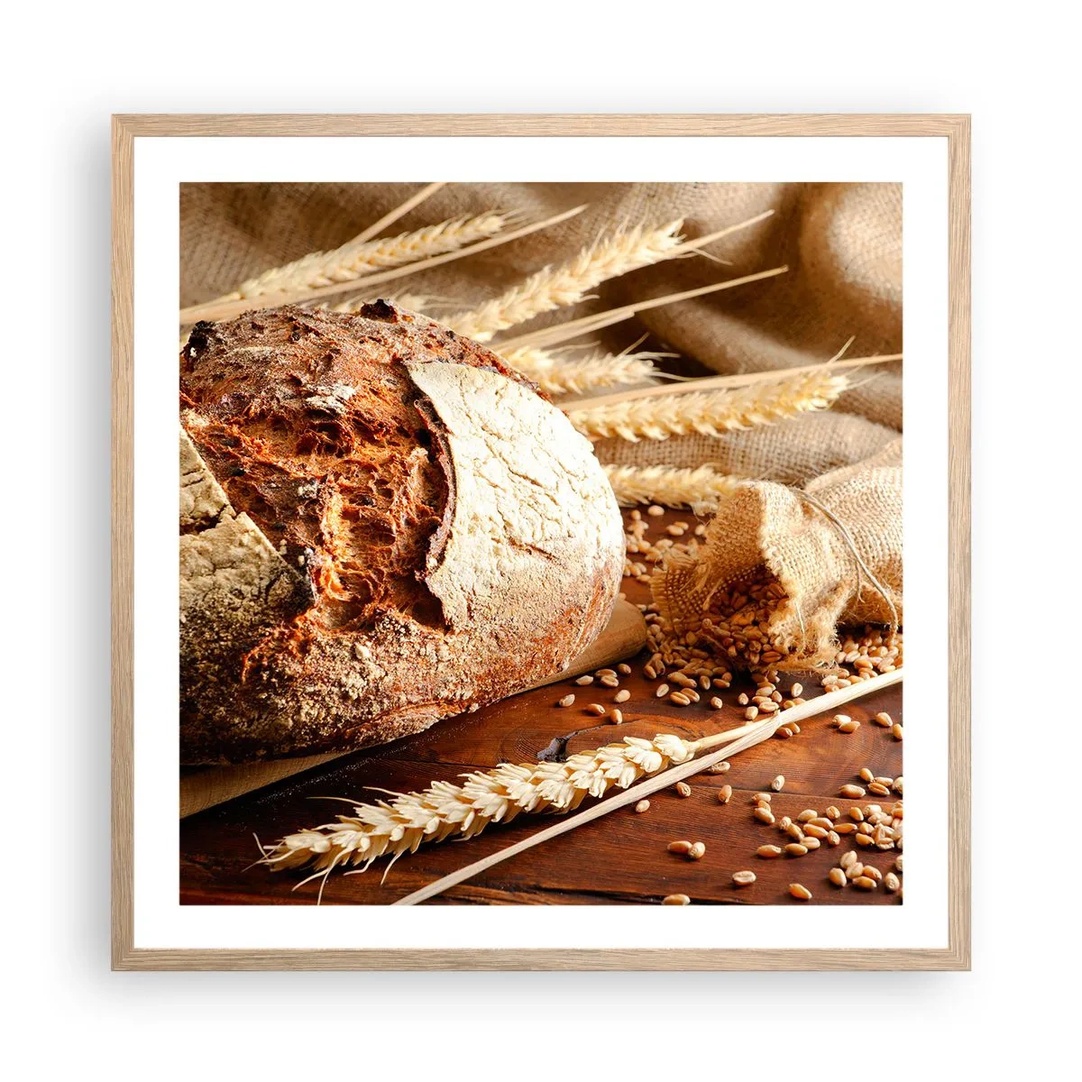 Poster in einem Rahmen aus heller Eiche - Appetitanregend, duftend, knackig - 60x60 cm