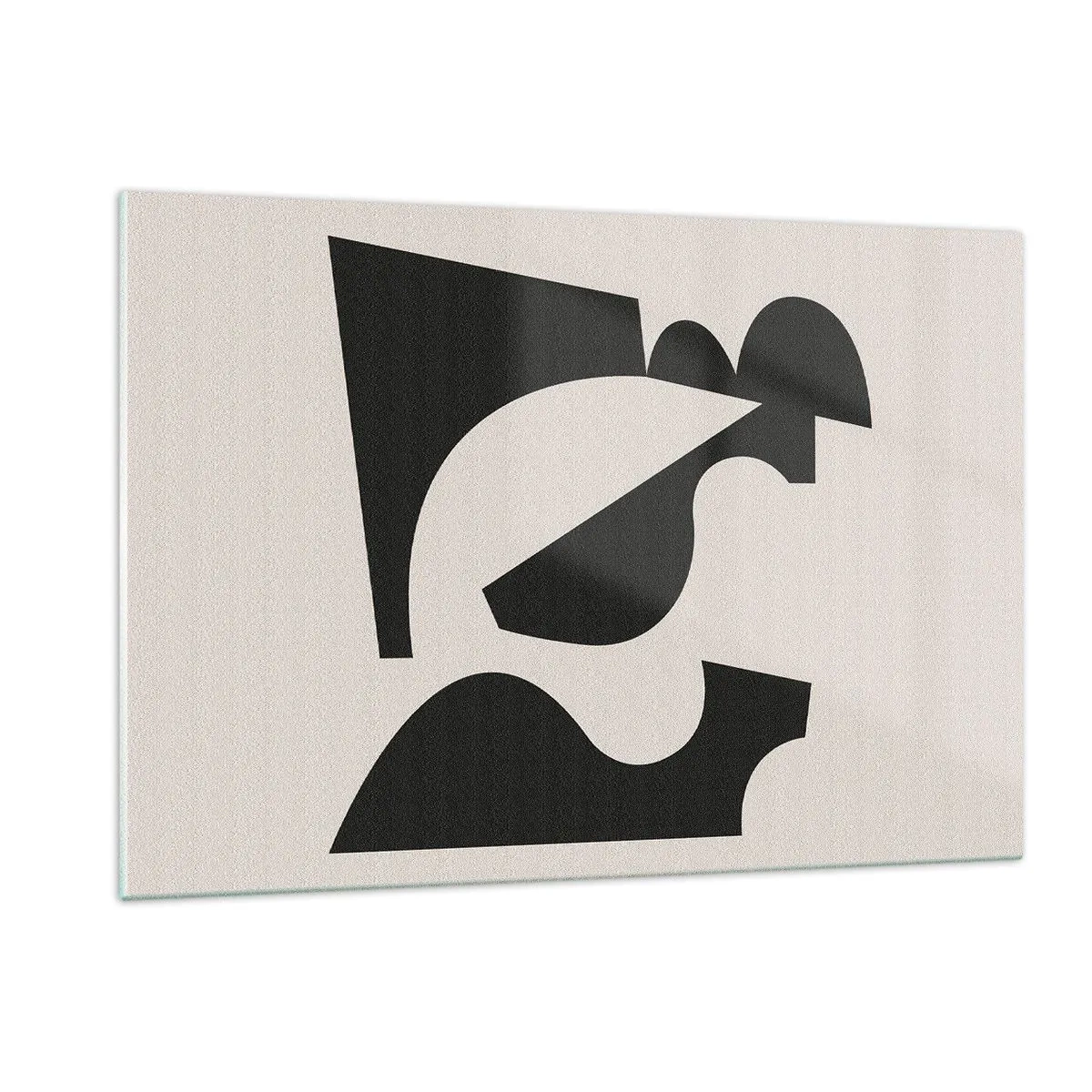 Glasbild - Bild auf glas - Abstrakte geometrische Schwarz-Weiß-Komposition - 120x80cm - Zum Selbstbauen - Moderne Wanddekoration für Wohnzimmer und Schlafzimmer ARTTOR