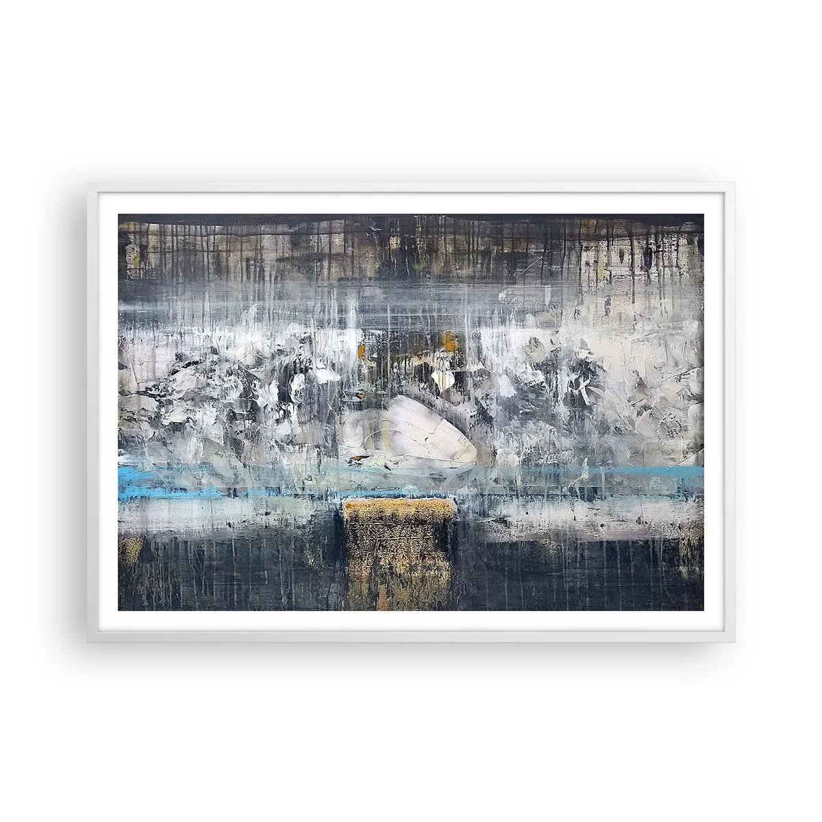 Poster in einem weißen Rahmen - Wie auf Eis, wie nach Dezember - 100x70 cm