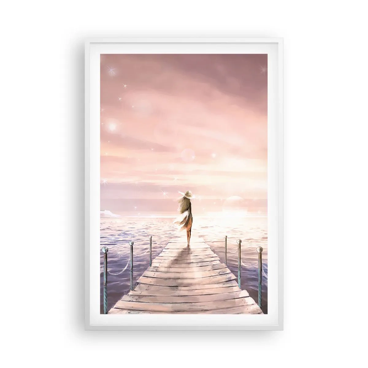 Poster in einem weißen Rahmen - Im Licht eines Traums - 61x91 cm
