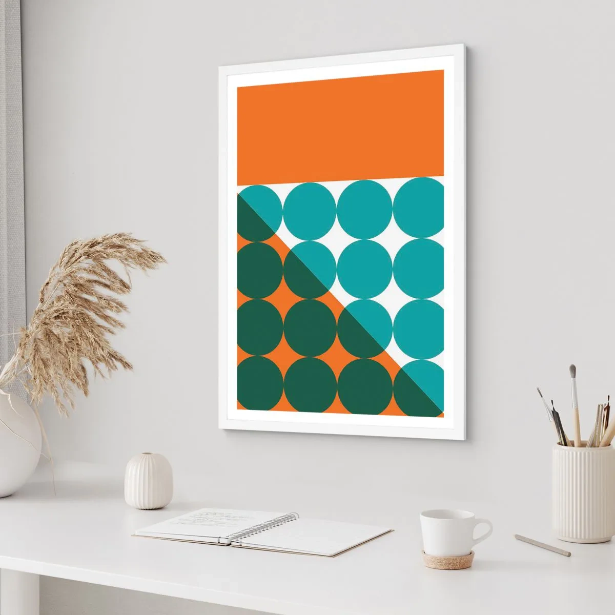 Poster in einem weißen Rahmen - Nach oben und schräg - 70x100 cm