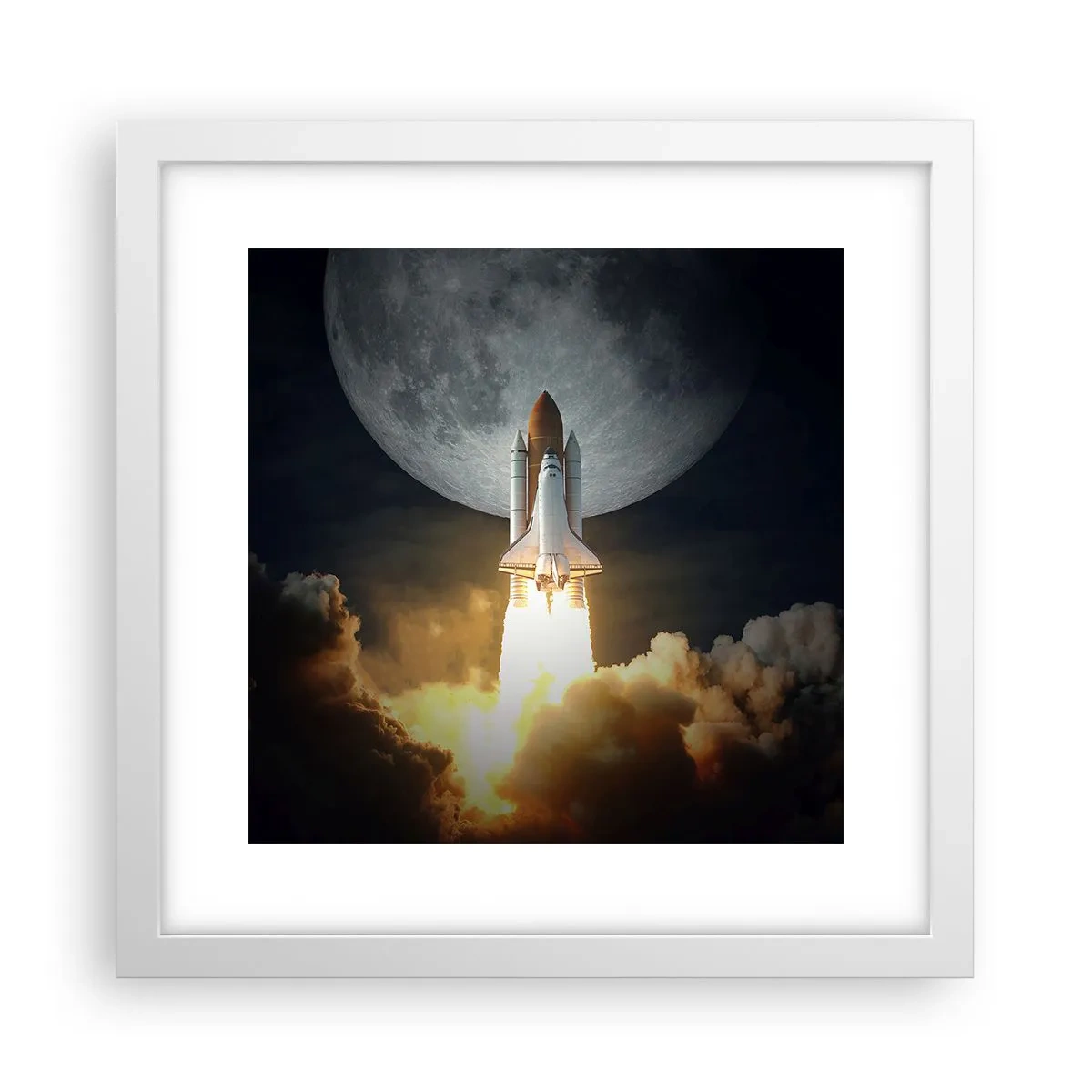 Poster in einem weißen Rahmen - Beginn eines überirdischen Abenteuers - 30x30 cm