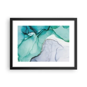 Poster in einem schwarzem Rahmen - Eine Studie in Türkis - 40x30 cm