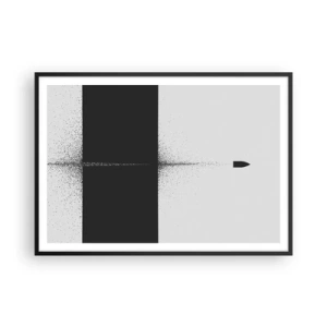 Poster in einem schwarzem Rahmen - Ein symbolisches Projektil im minimalistischen, abstrakten Stil. - 100x70cm - Direkt zum Ziel - Moderne Wanddekoration für Wohnzimmer und Schlafzimmer ARTTOR