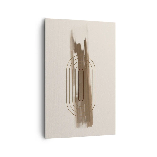 Bild auf Leinwand - Leinwandbild - Eine minimalistische Komposition in Beige- und Grautönen mit geometrischem Muster - 80x120cm - Ein Hauch von Grau - Moderne Wanddekoration für Wohnzimmer und Schlafzimmer ARTTOR