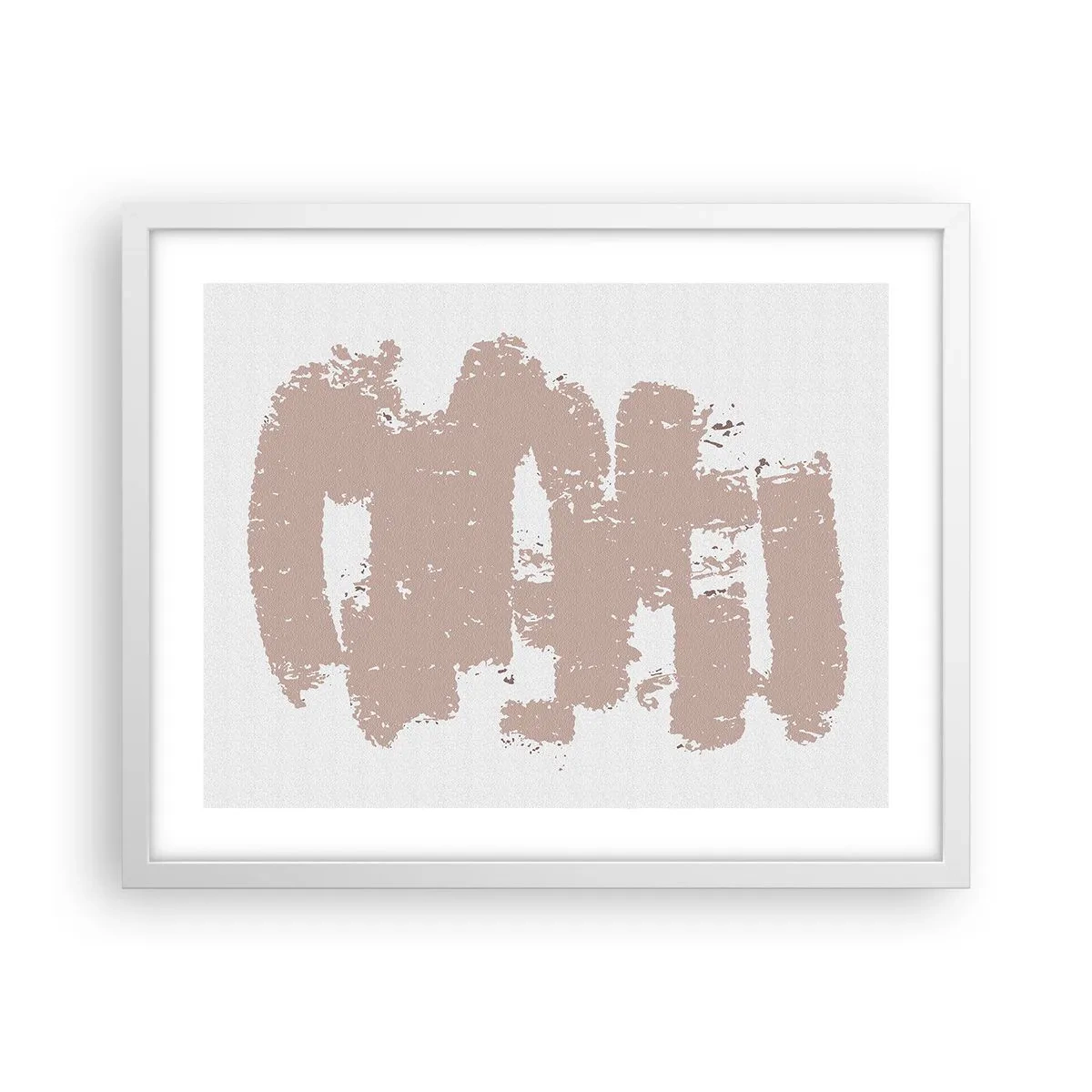 Poster in einem weißen Rahmen - Abstraktion in zartem Rosa - 50x40 cm