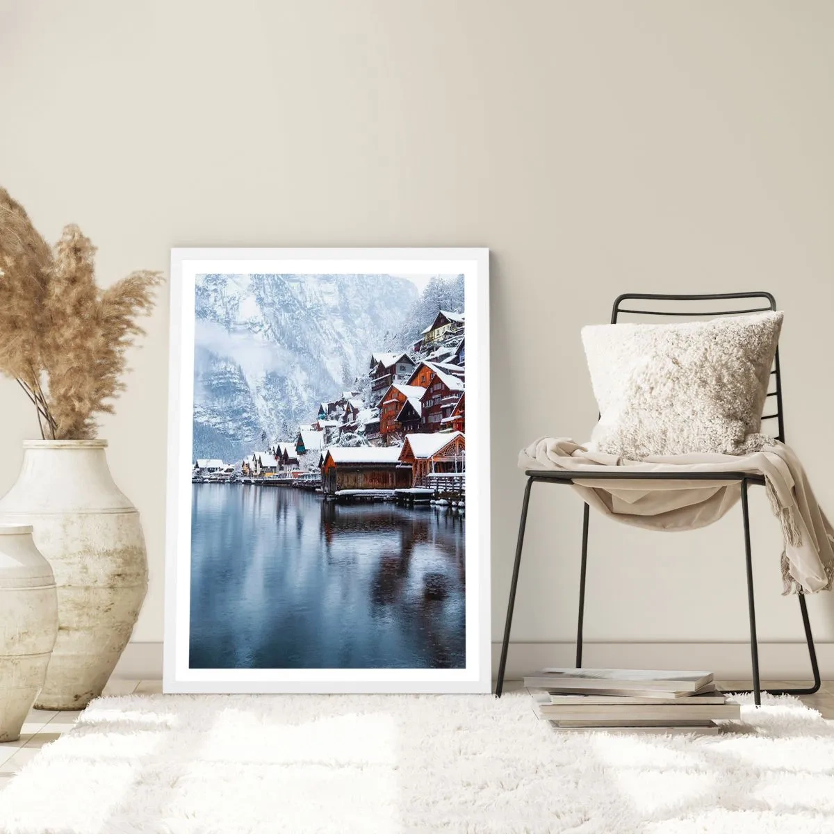 Poster in einem weißen Rahmen - In winterlicher Dekoration - 50x70 cm
