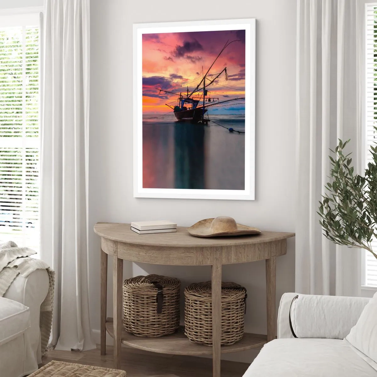 Poster in einem weißen Rahmen - Exotischer Abend - 61x91 cm