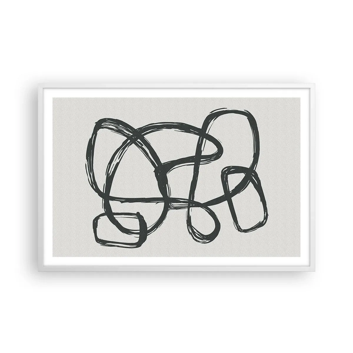 Poster in einem weißen Rahmen - Schleifenabstraktion - 91x61 cm