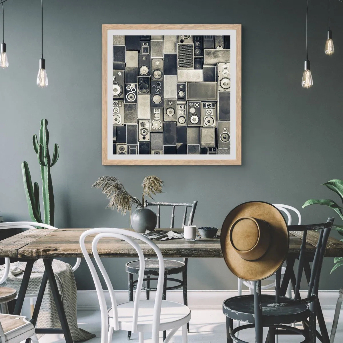 Poster in einem Rahmen aus heller Eiche - Und es ist alles in Ordnung - 60x60 cm