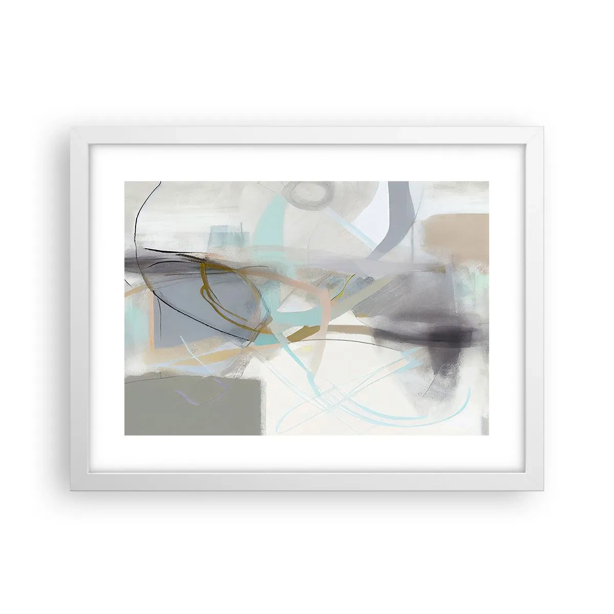 Poster in einem weißen Rahmen - Neblige Abstraktion - 40x30 cm