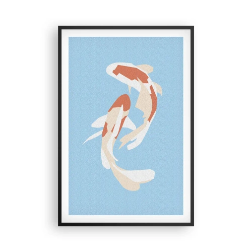Poster in einem schwarzem Rahmen - Spontanes Synchronschwimmen - 61x91 cm