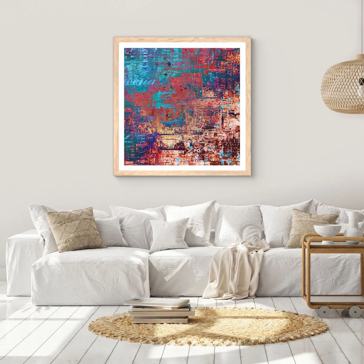 Poster in einem Rahmen aus heller Eiche - Erinnerung und Vergessen - 30x30 cm