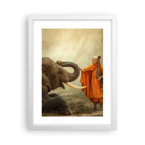 Poster in einem weißen Rahmen - Treffen unterwegs - 30x40 cm