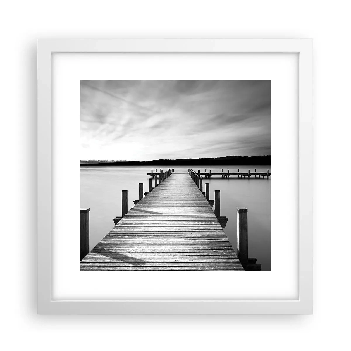 Poster in einem weißen Rahmen - An der Wasserstelle - Ruhe - 30x30 cm