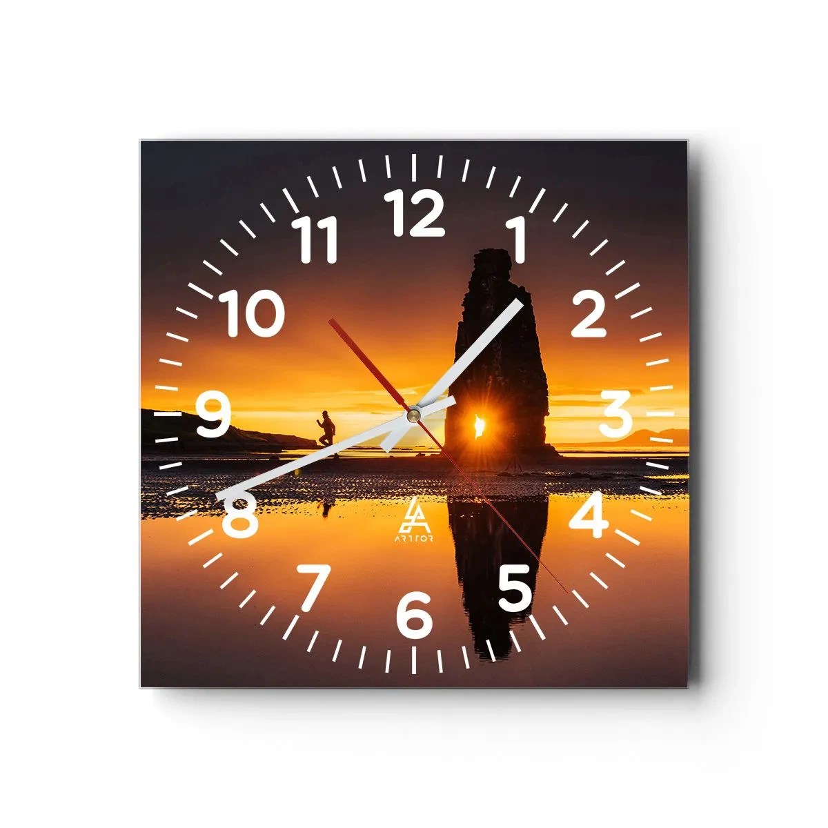 Wanduhr - Glasuhr - Nur du und die Natur - 40x40 cm